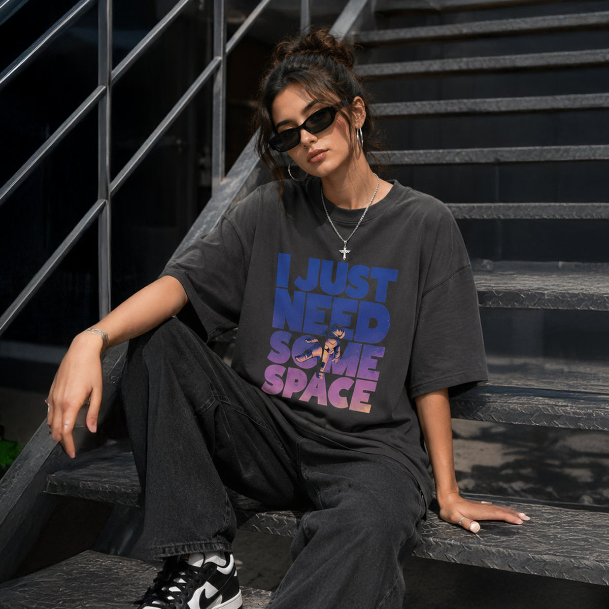 I JUST NEED SPACE - Oversized Heavyweight T-Shirt