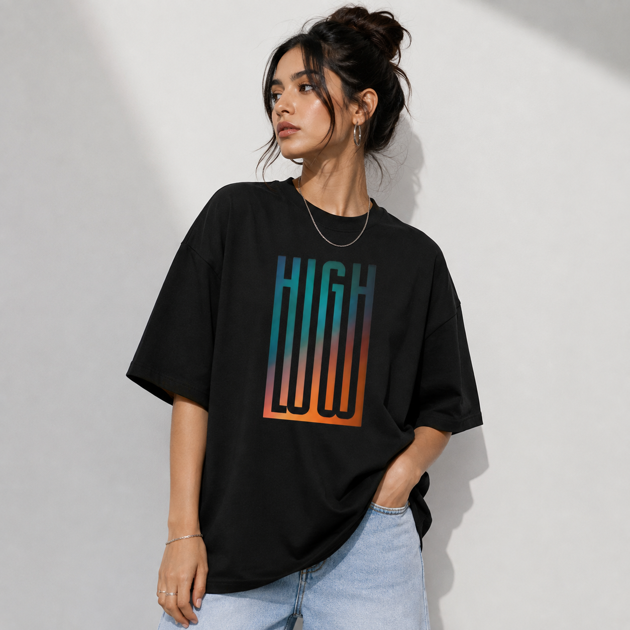 HIGH LOW Oversized Heavyweight Stitched