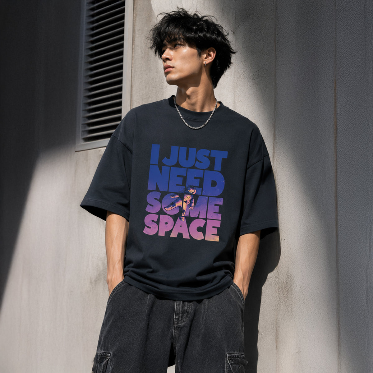 I JUST NEED SPACE - Oversized Heavyweight T-Shirt