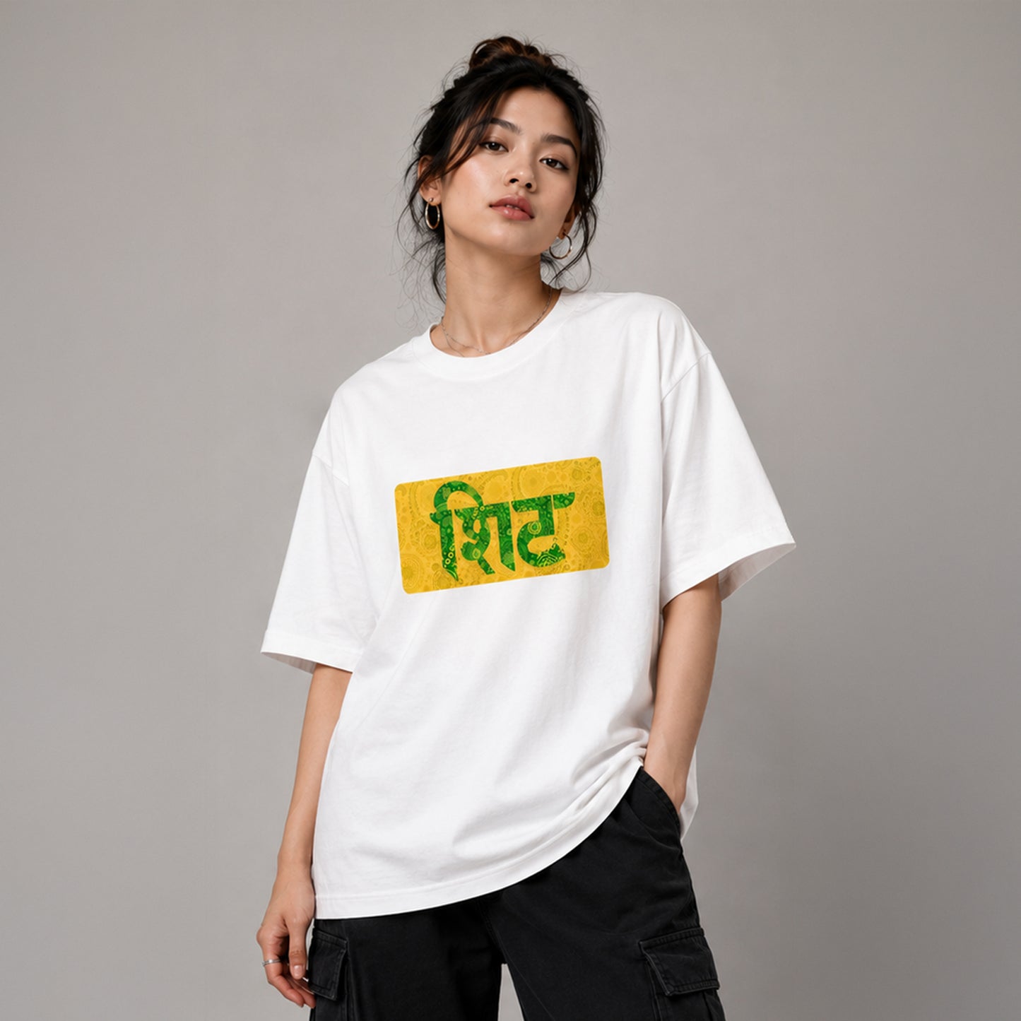 SHIT Hindi Typography - Oversized Heavyweight T Shirt