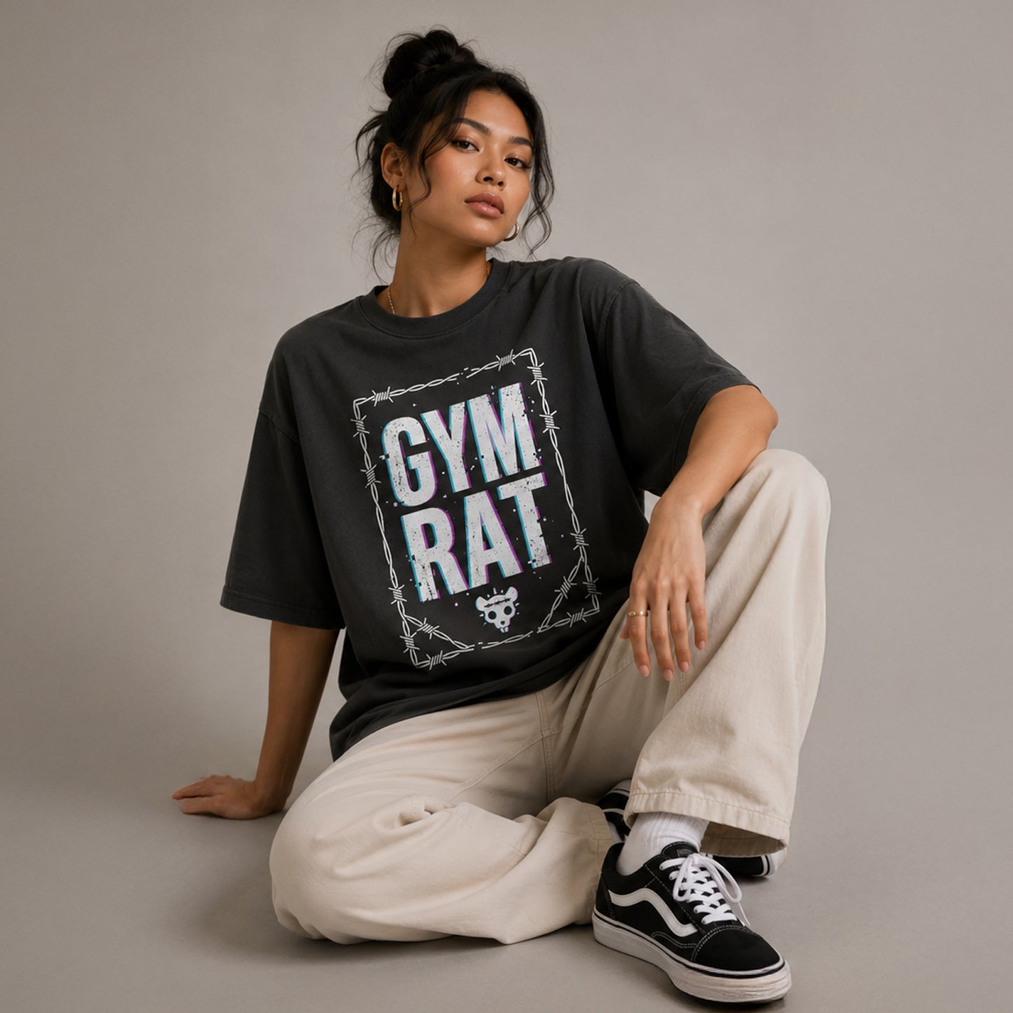 GYM RAT - Oversized Heavyweight T Shirt