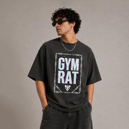 GYM RAT - Oversized Heavyweight T Shirt