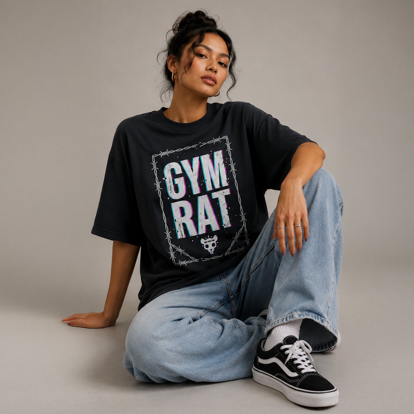 GYM RAT - Oversized Heavyweight T Shirt