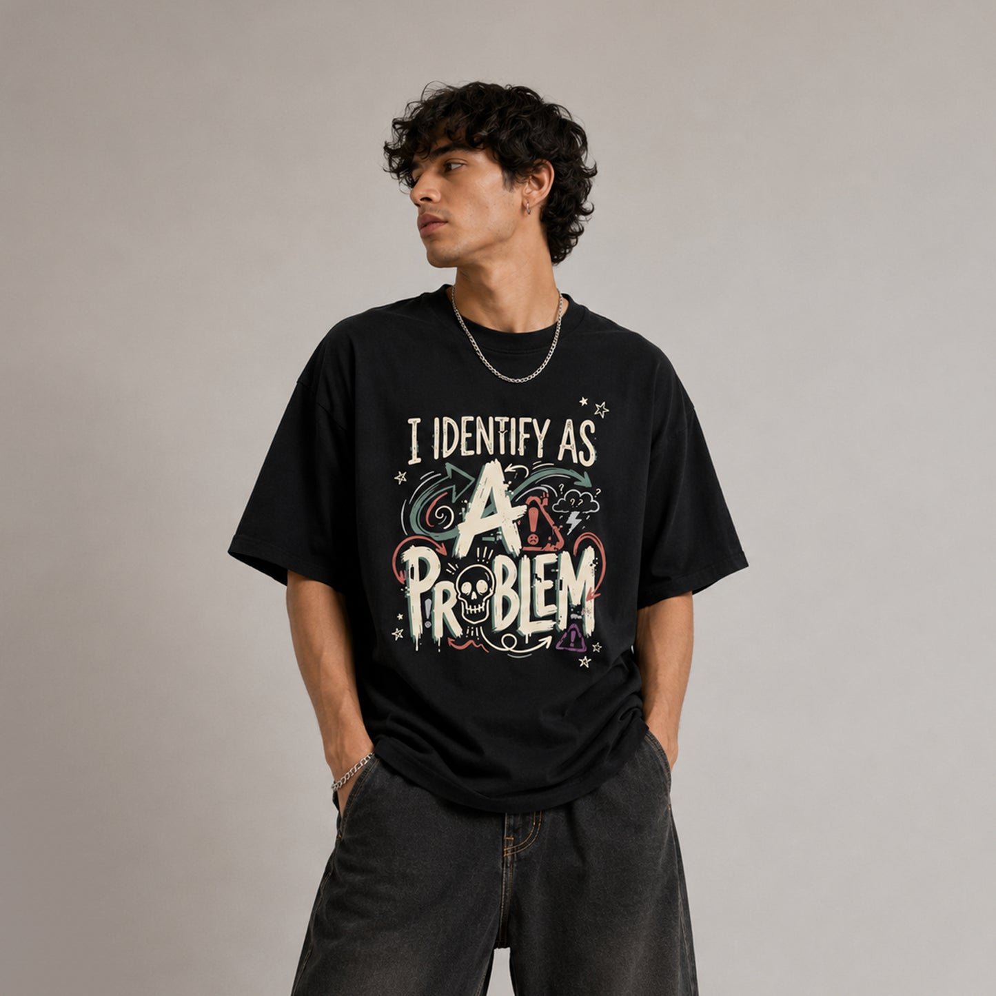 IDENTIFY AS A PROBLEM - Oversized Heavyweight T Shirt