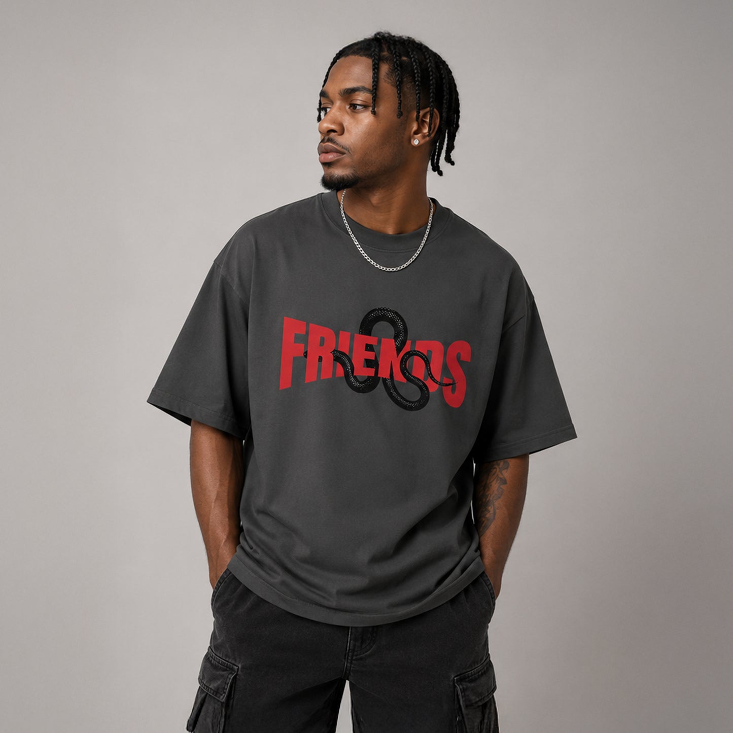 FRIENDS Snake - Oversized Heavyweight T Shirt