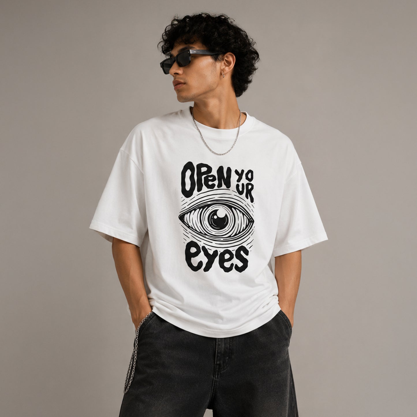 OPEN YOUR EYES - Oversized Heavyweight T-Shirt