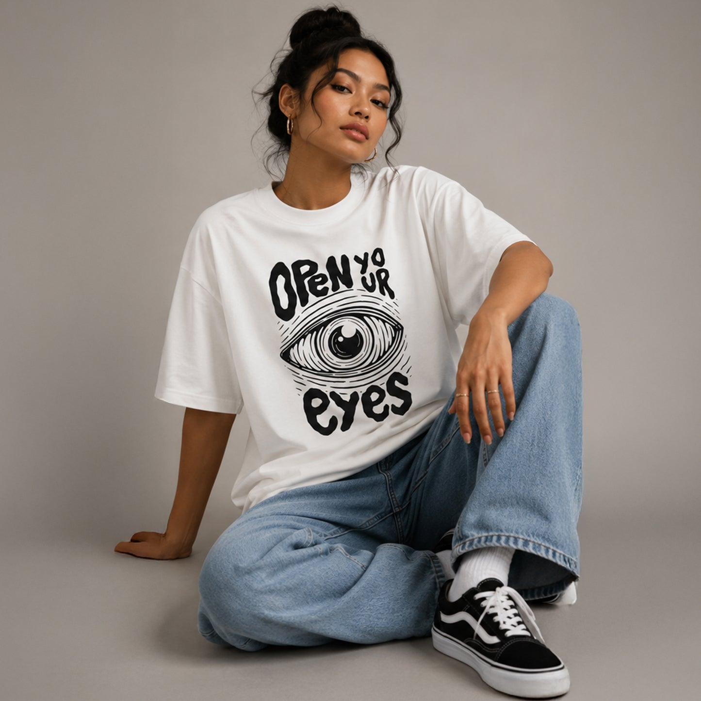 OPEN YOUR EYES - Oversized Heavyweight T-Shirt