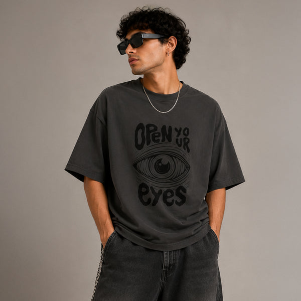 OPEN YOUR EYES - Oversized Heavyweight T-Shirt