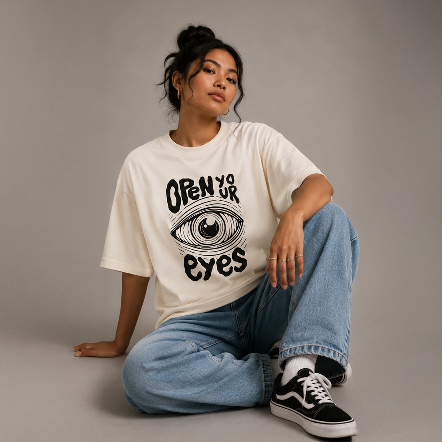 OPEN YOUR EYES - Oversized Heavyweight T-Shirt