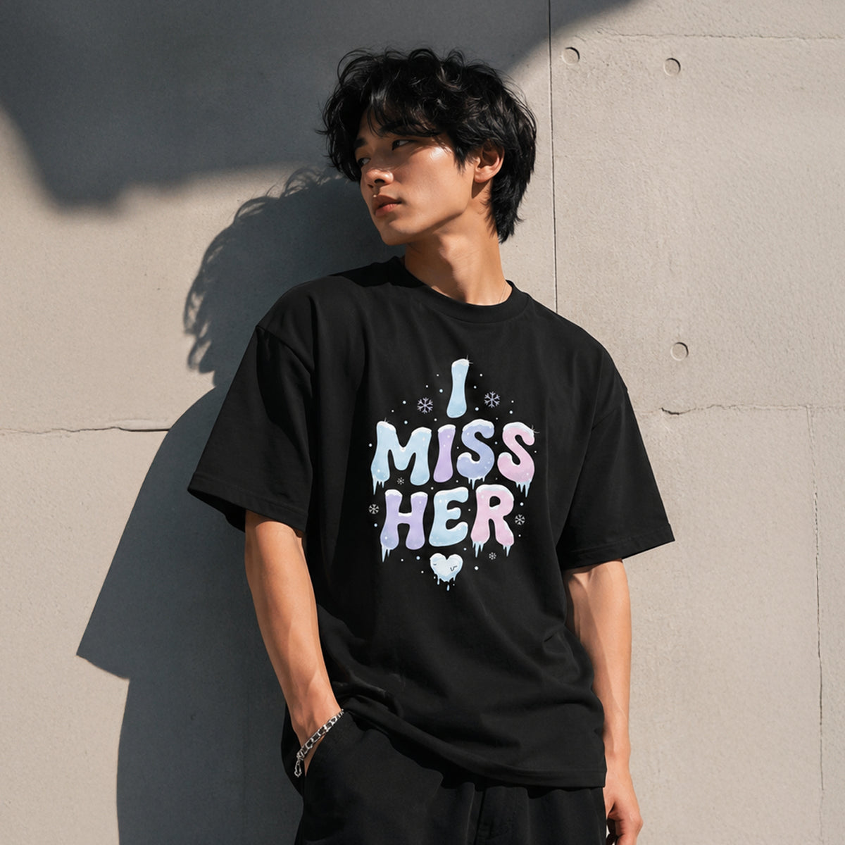 I MISS HER - Oversized Heavyweight T-Shirt