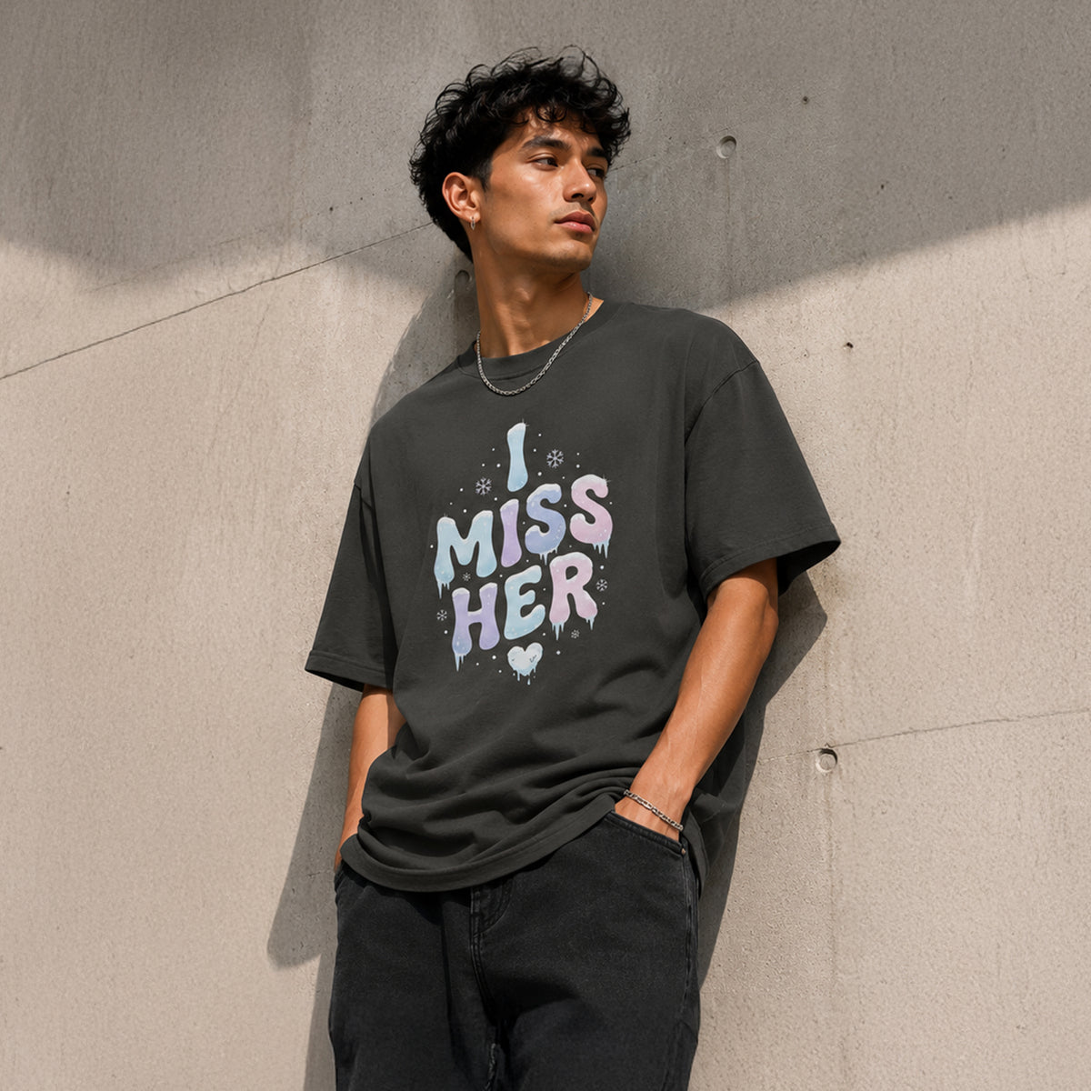 I MISS HER - Oversized Heavyweight T-Shirt