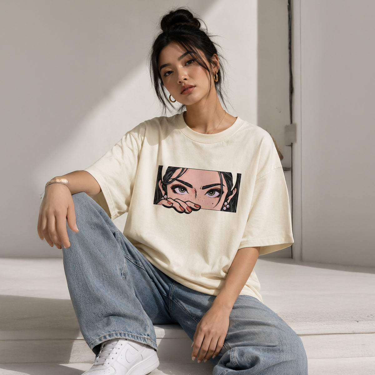 PEEKABOO Eyes - Oversized Heavyweight T-Shirt