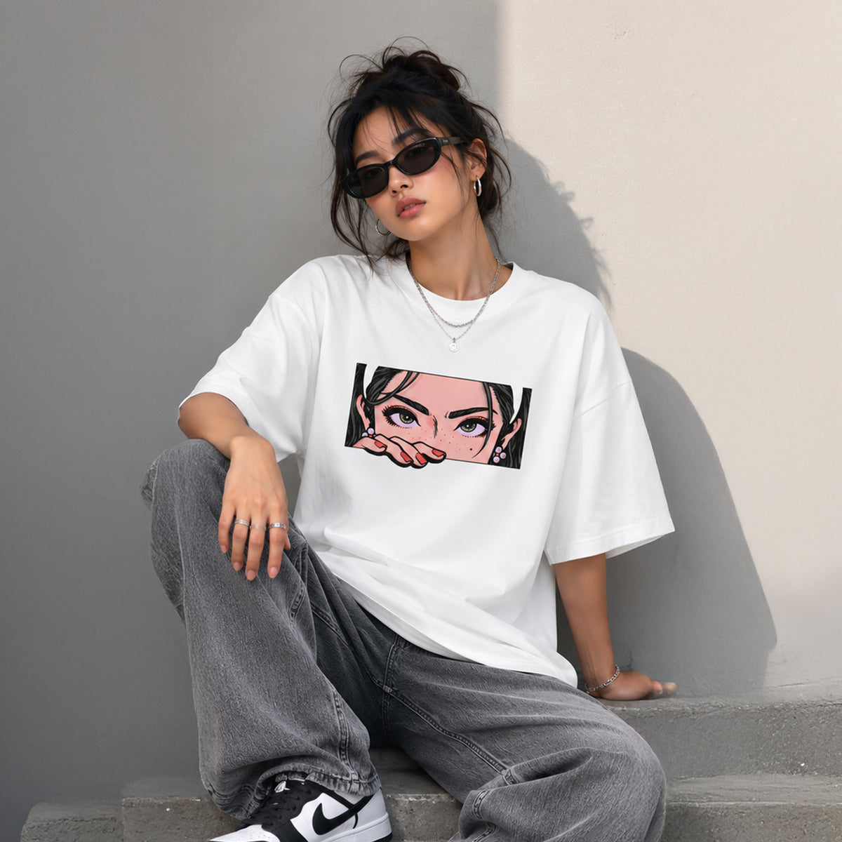 PEEKABOO Eyes - Oversized Heavyweight T-Shirt