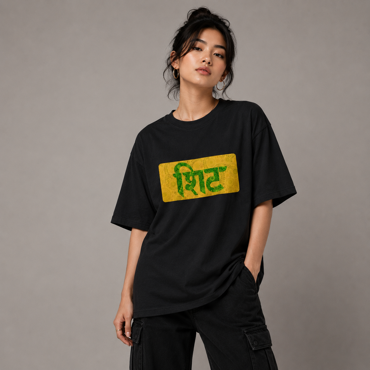SHIT Hindi Typography - Oversized Heavyweight T Shirt